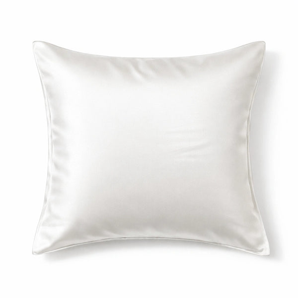 Taie d'oreiller en soie Taie d’oreiller 60x60 en Soie de Mûrier 25 Momme – Blanc