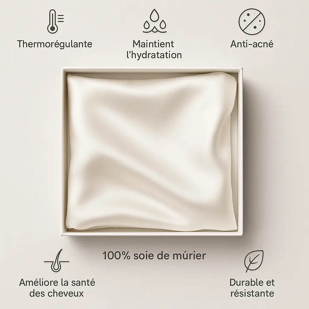Image montrant les bienfaits de la soie sur la peau, et les cheveux