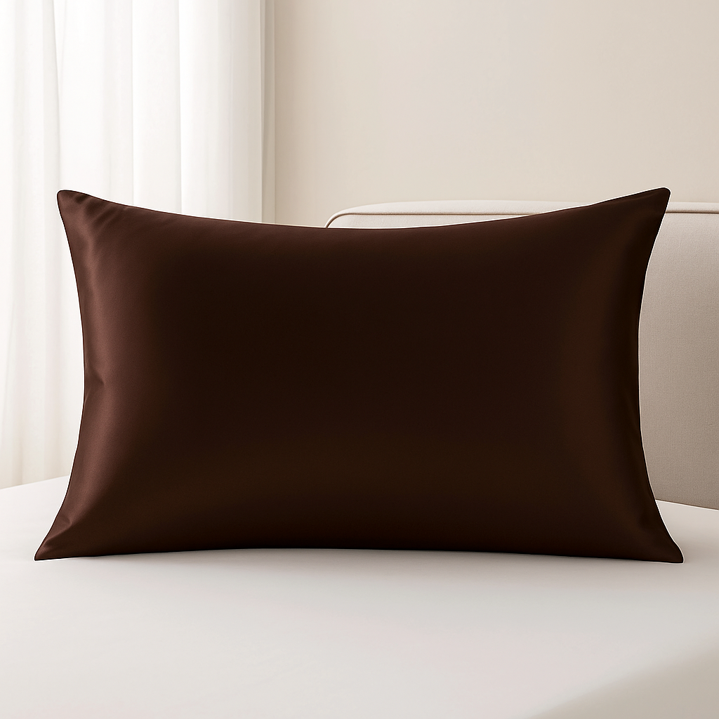 Taie d'oreiller en soie 25 Momme - Chocolat