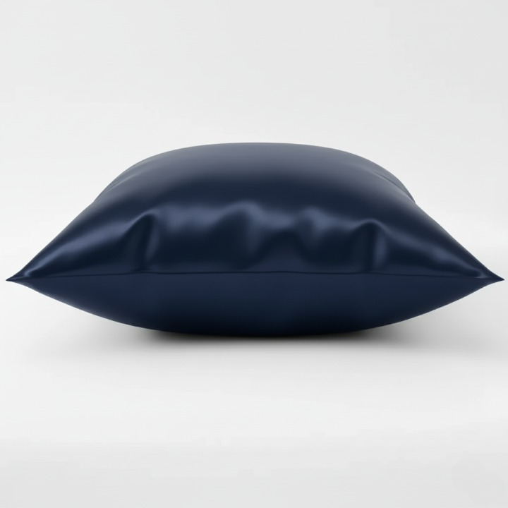 Taie d’oreiller en soie bleu marine 19 momme, housse satinée brillante pour cheveux et peau – confort et élégance premium