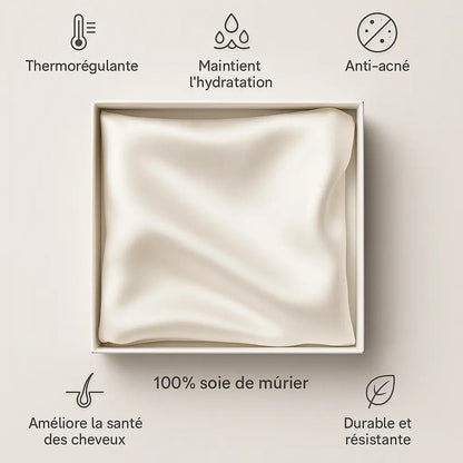 Image montrant les bienfaits de la soie sur la peau, et les cheveux 