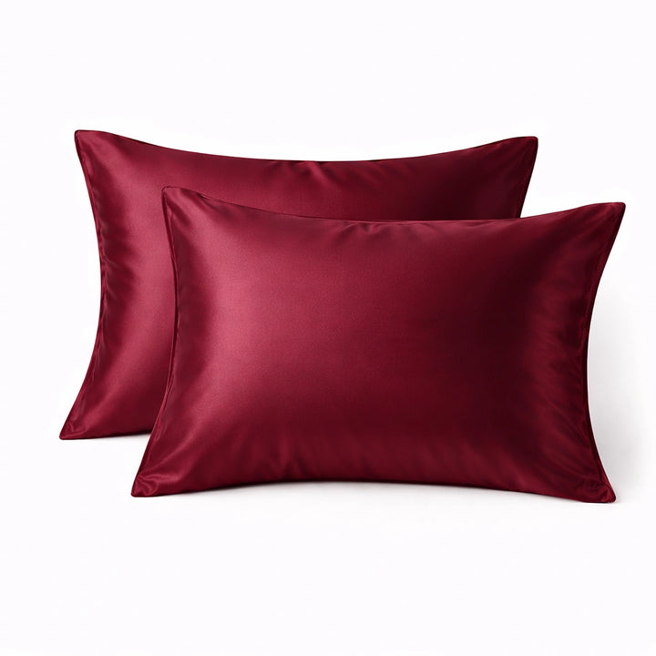 Taie d'oreiller en soie 30 Momme - Rouge vin
