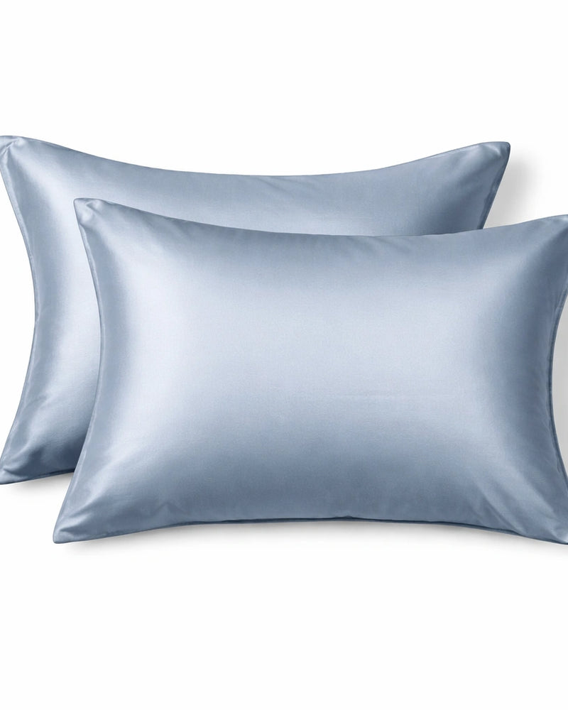 Taie d'oreiller en soie 22 mommes — Gris Bleuté