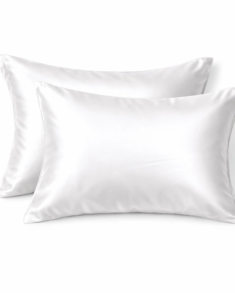 Taie d'oreiller en soie 22 mommes — Blanc