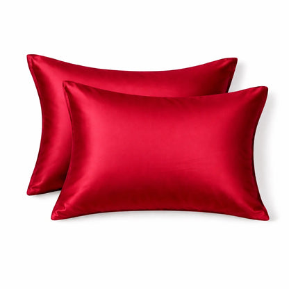 Taie d'oreiller en soie 22 Momme - Rouge - 100% Soie naturelle