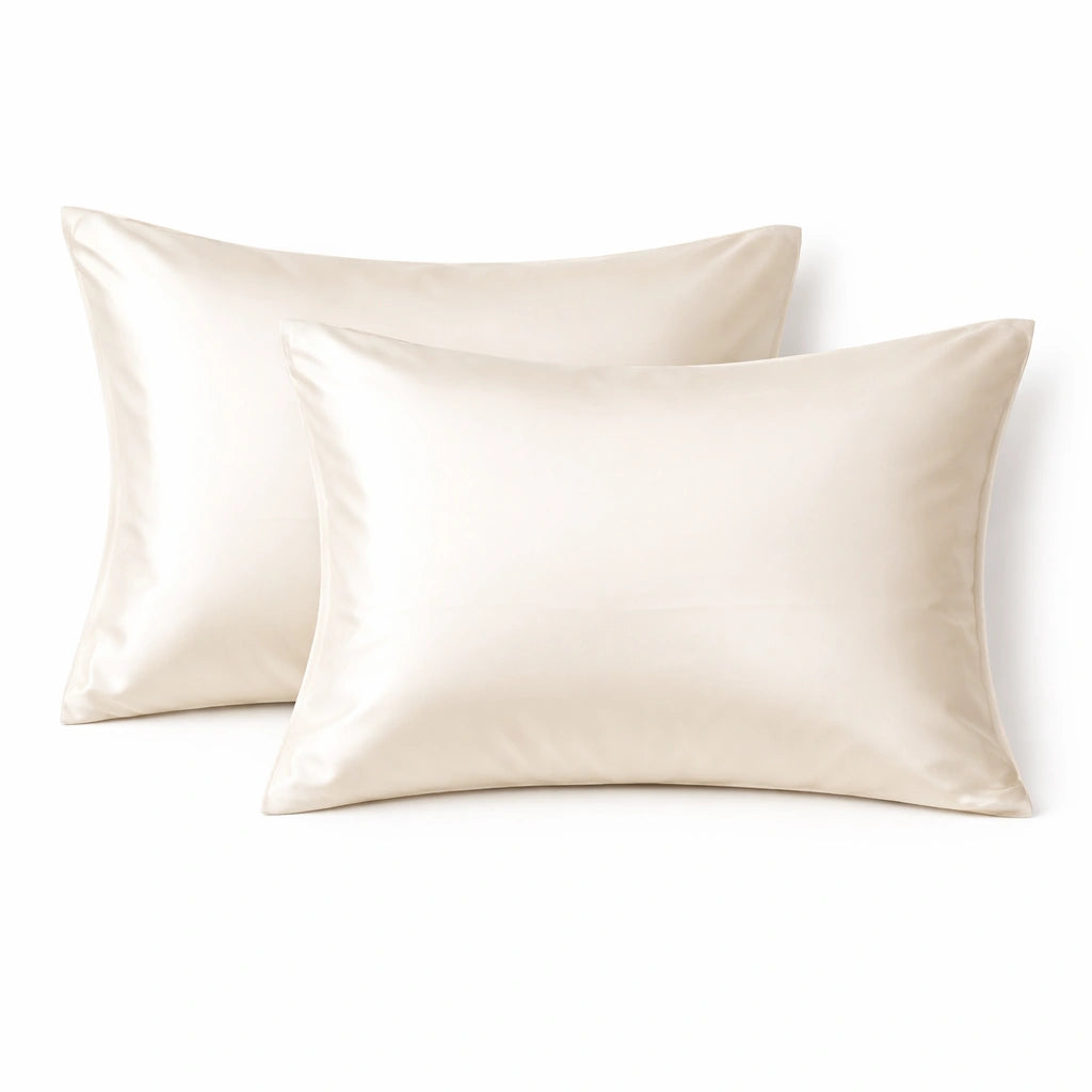 Taie d'oreiller en soie 19 Momme - Ivoire - 100% Soie de murier