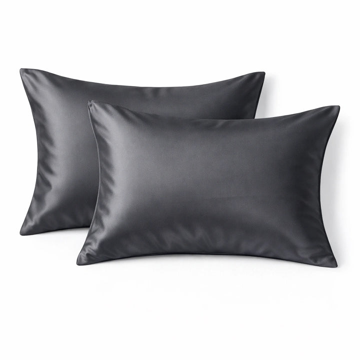 Taie d'oreiller en soie 19 Momme - Gris foncé - Format 40x60 - 100% Soie de murier