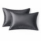 Taie d'oreiller en soie 19 Momme - Gris foncé - Format 40x60 - 100% Soie de murier