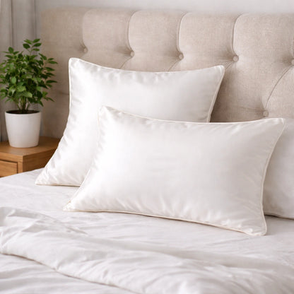 Taie d’oreiller en soie 25 Momme  - Blanc