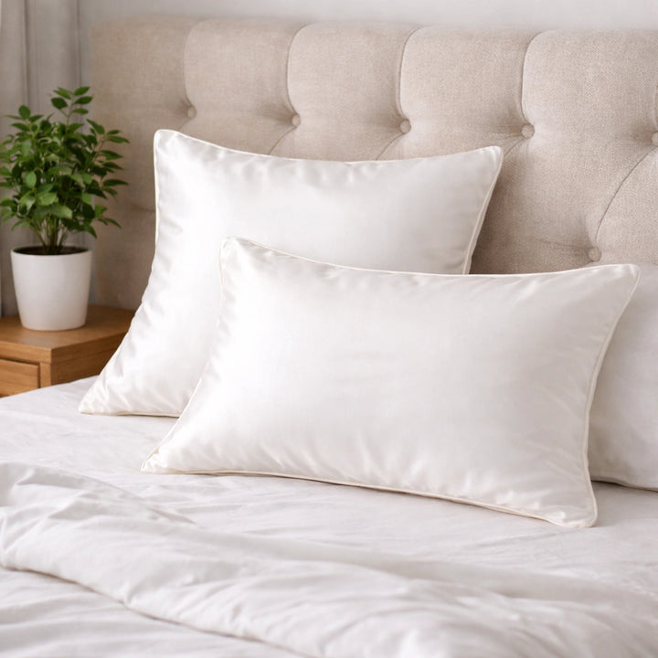 Taie d’oreiller en soie 25 Momme  - Blanc