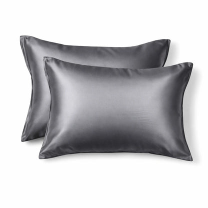 Taie d'oreiller en soie 22 Momme - Gris Anthracite - 100% Soie naturelle