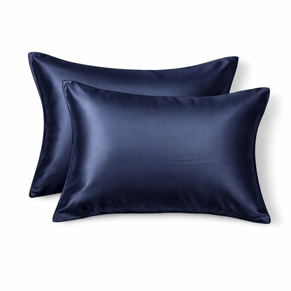 Taie d'oreiller en soie 22 Momme - Bleu marine - 100% Soie naturelle
