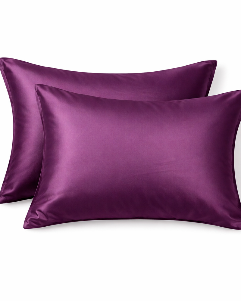 Taie d'oreiller en soie 22 mommes — Violet