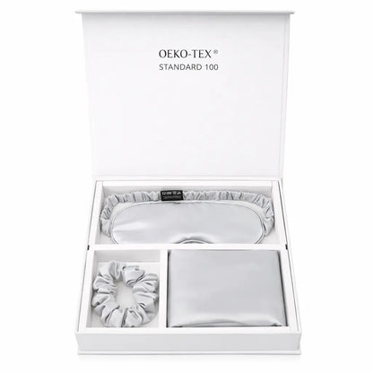 Pack Complet Soie : Taie d'oreiller + Masque + Chouchou - Nuit complète & soin naturel