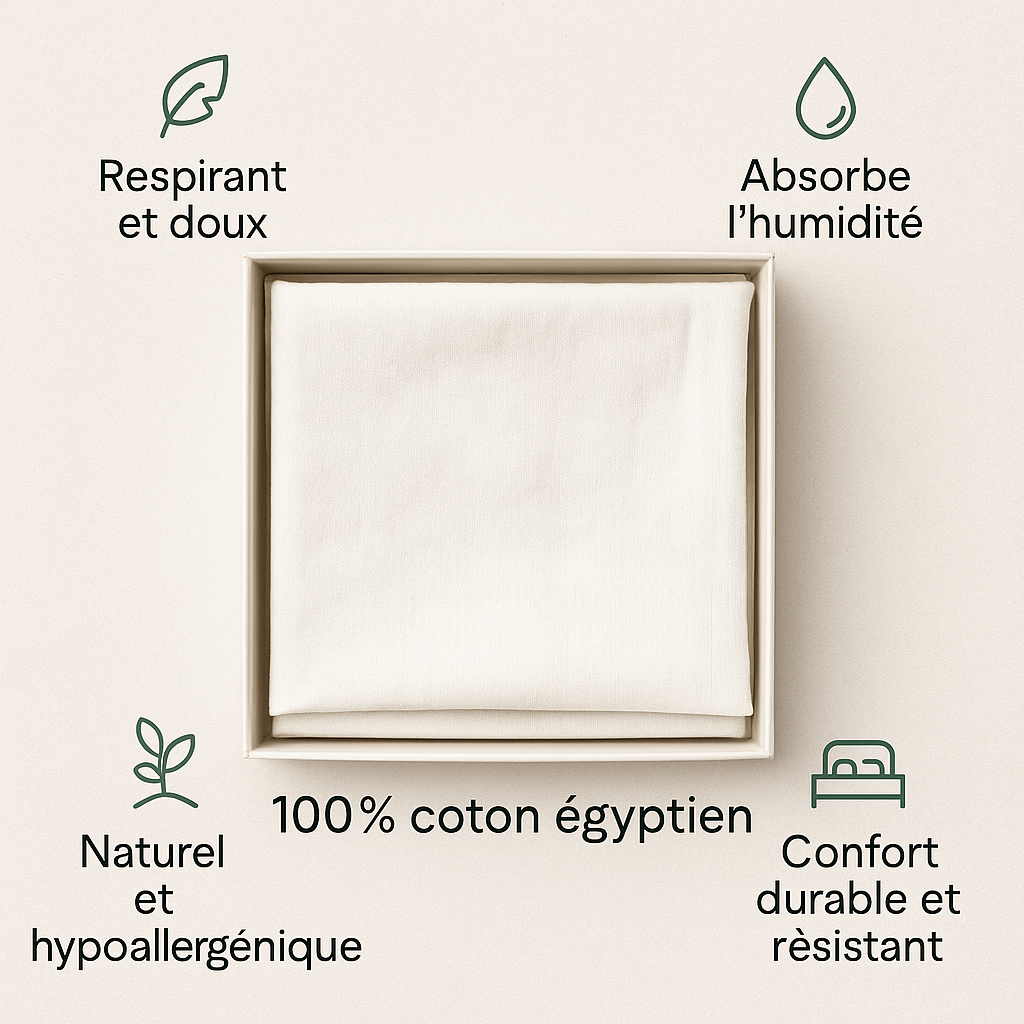 Taie d'oreiller en coton 50x70 - Blanc