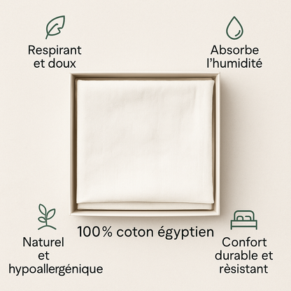 Taie d'oreiller en coton 50x70 - Blanc