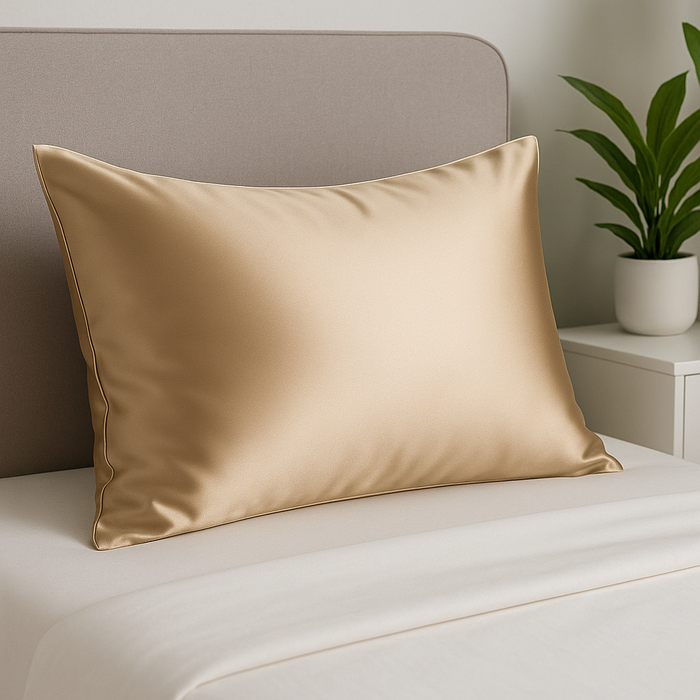 Taie d'oreiller en soie 22 Momme -  Beige champagne