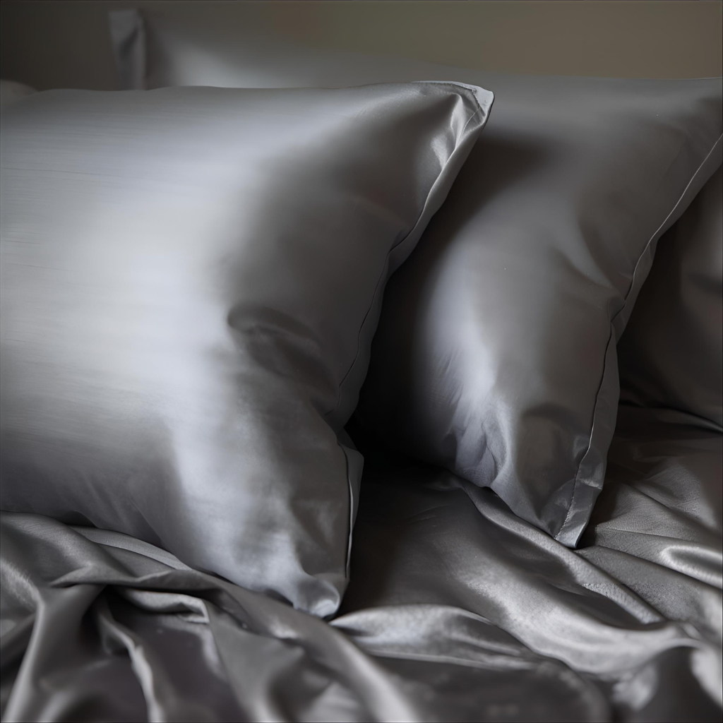 Taie d’oreiller en soie 25 Momme gris