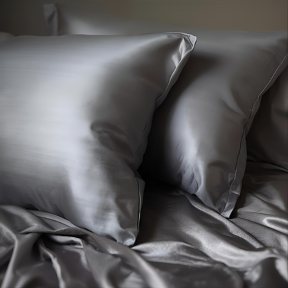 Taie d’oreiller en soie 25 Momme gris