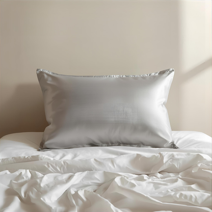 Taie d’oreiller en soie 25 Momme gris