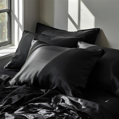Taie d'oreiller en soie 22 Momme - Noir
