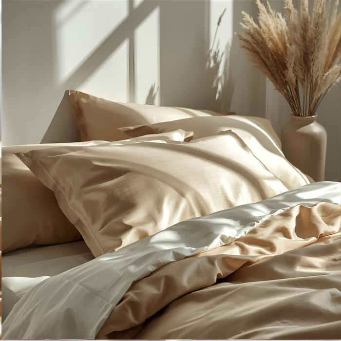 Taie d'oreiller en soie 22 Momme -  Beige champagne