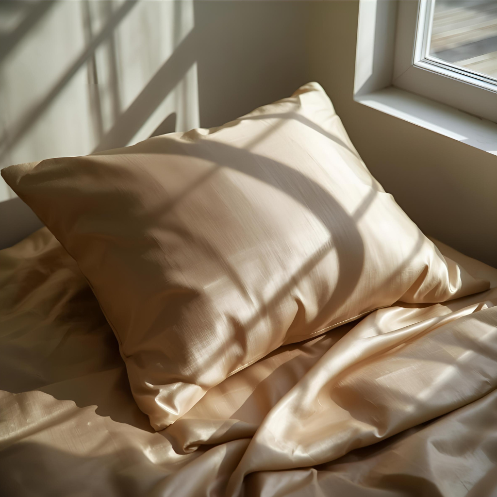 Taie d'oreiller en soie 22 Momme -  Beige champagne