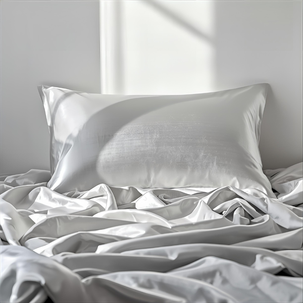 Taie d'oreiller en soie Argent 25 Momme 