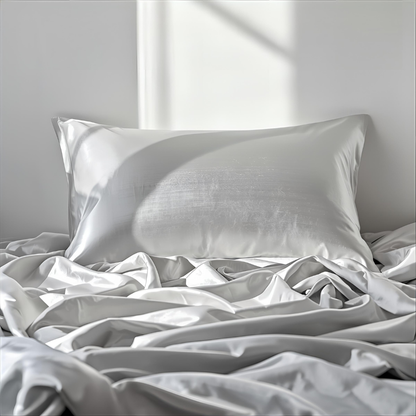 Taie d'oreiller en soie Argent 25 Momme 