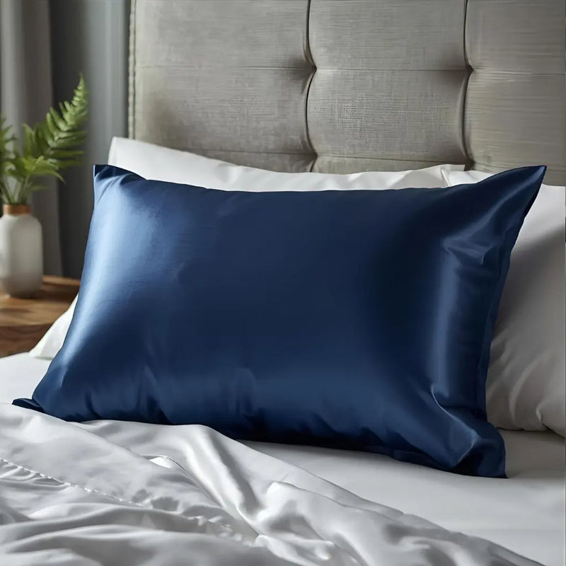 Taie d'oreiller en soie 25 Momme - Bleu marine - 50x70