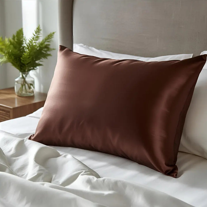 Taie d'oreiller en soie 25 Momme - Chocolat
