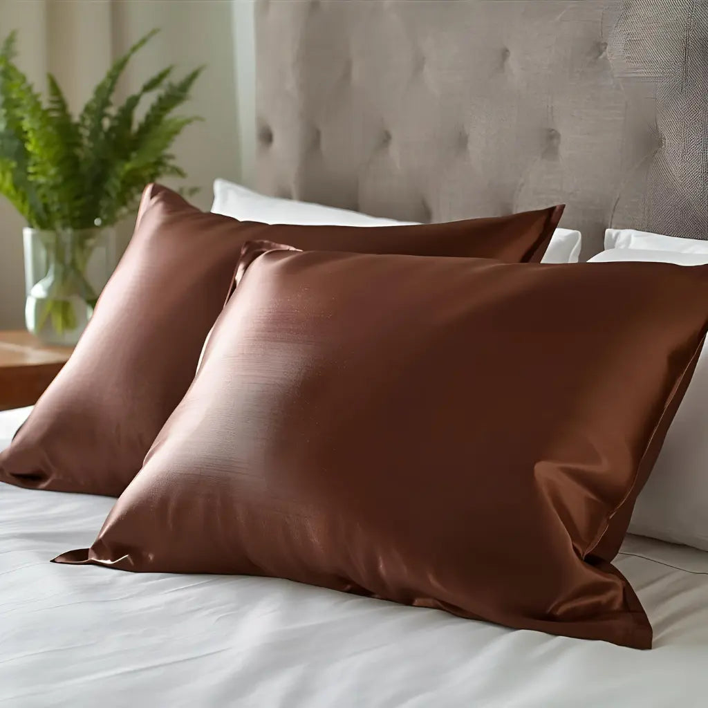Taie d'oreiller en soie 25 Momme - Chocolat