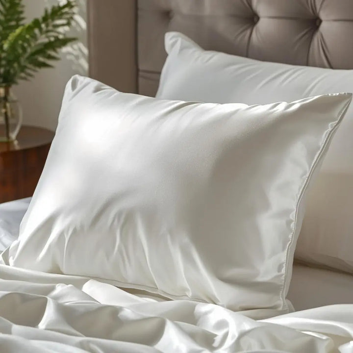Taie d’oreiller en soie 22 Momme - Blanche (80x80)