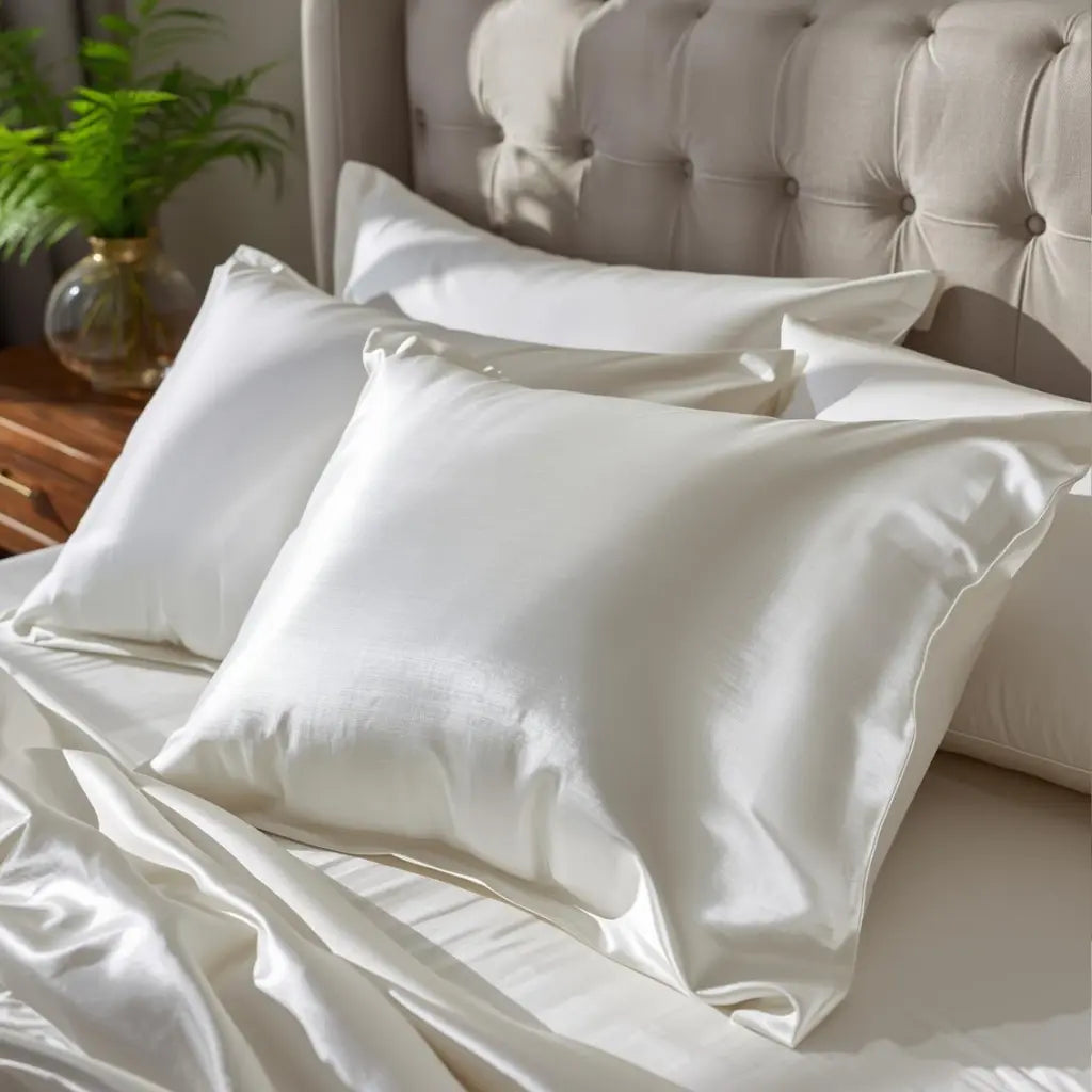 Taie d’oreiller en soie 22 Momme - Blanche (80x80)