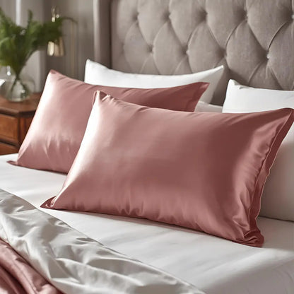 Taie d'oreiller en soie 30 Momme - Caméo Brown