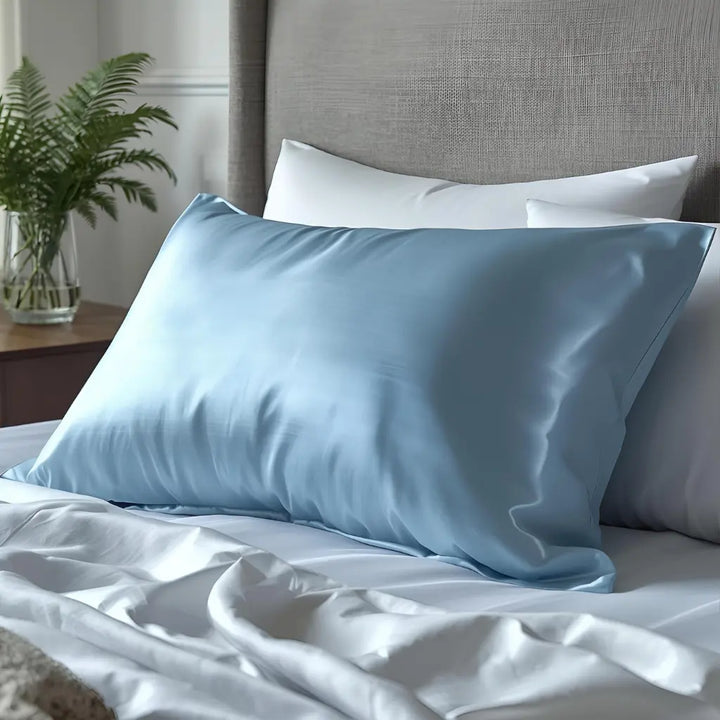 Taie d'oreiller en soie 25 Momme - Bleu ciel