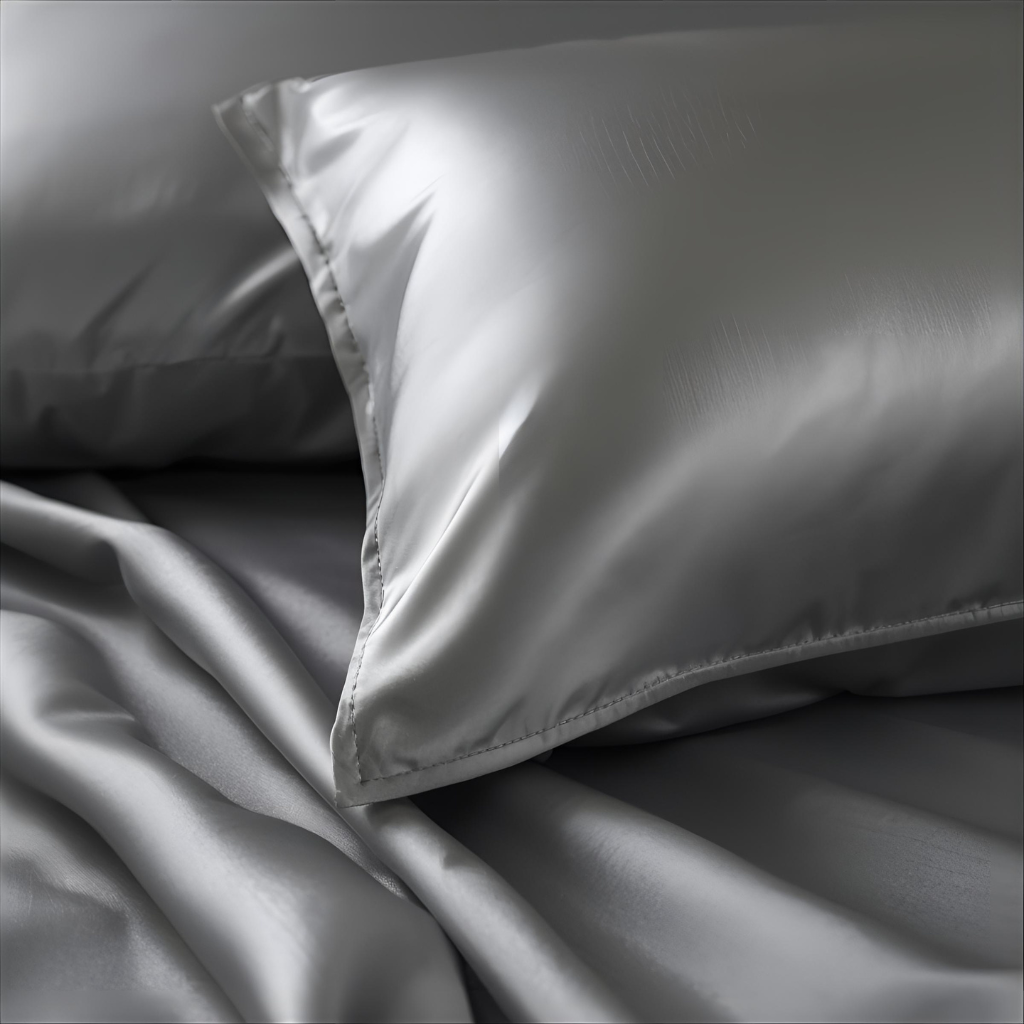 Taie d’oreiller en soie 25 Momme gris