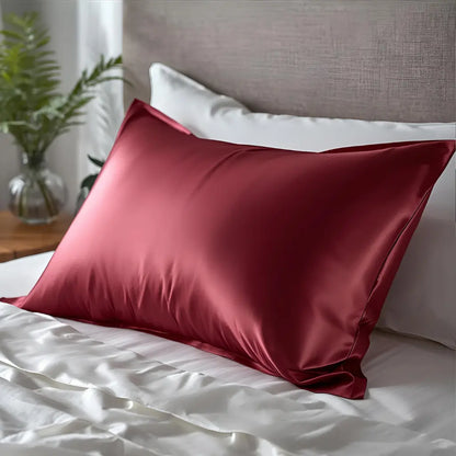 Taie d'oreiller en soie 30 Momme - Rouge vin