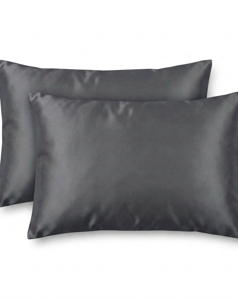 Taie d'oreiller en soie de mûrier 19 Momme — Gris Anthracite