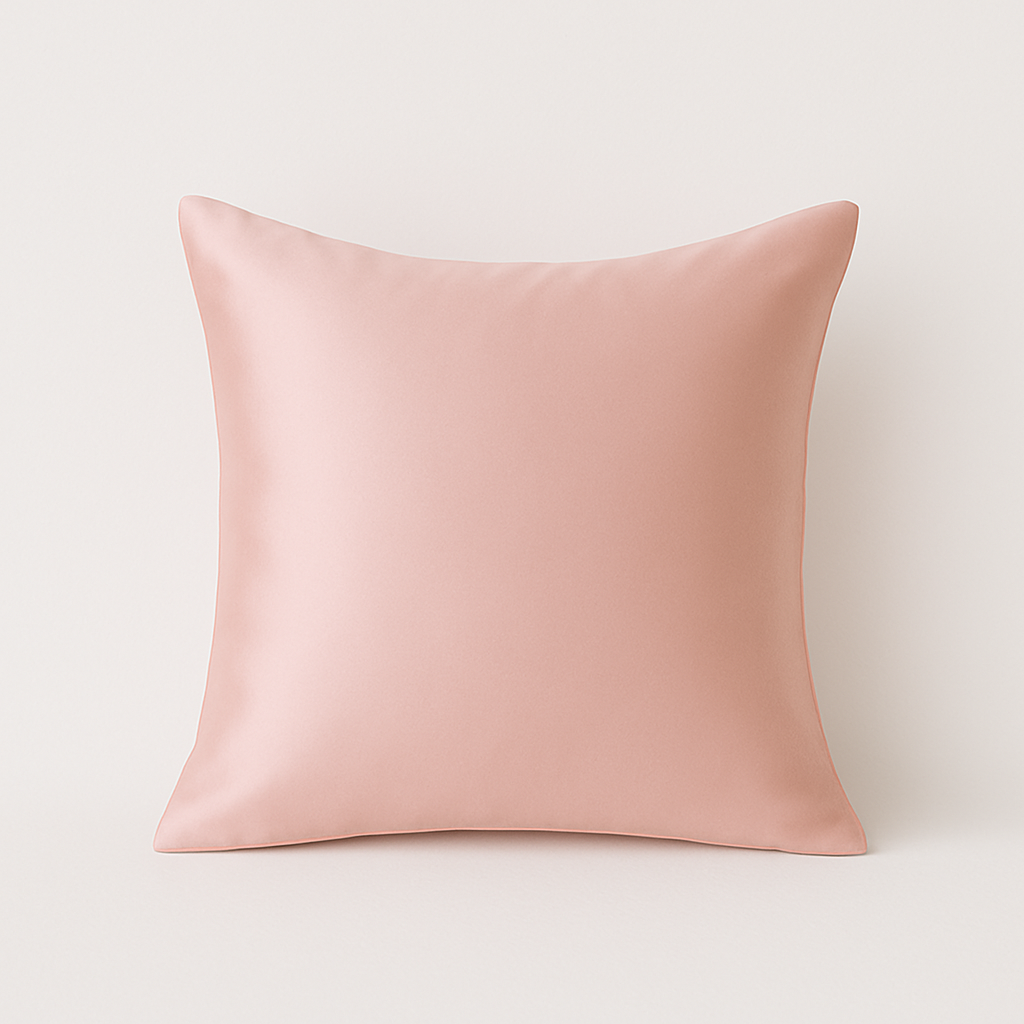 Taie d’oreiller en soie rose 80x80 – 30 Momme