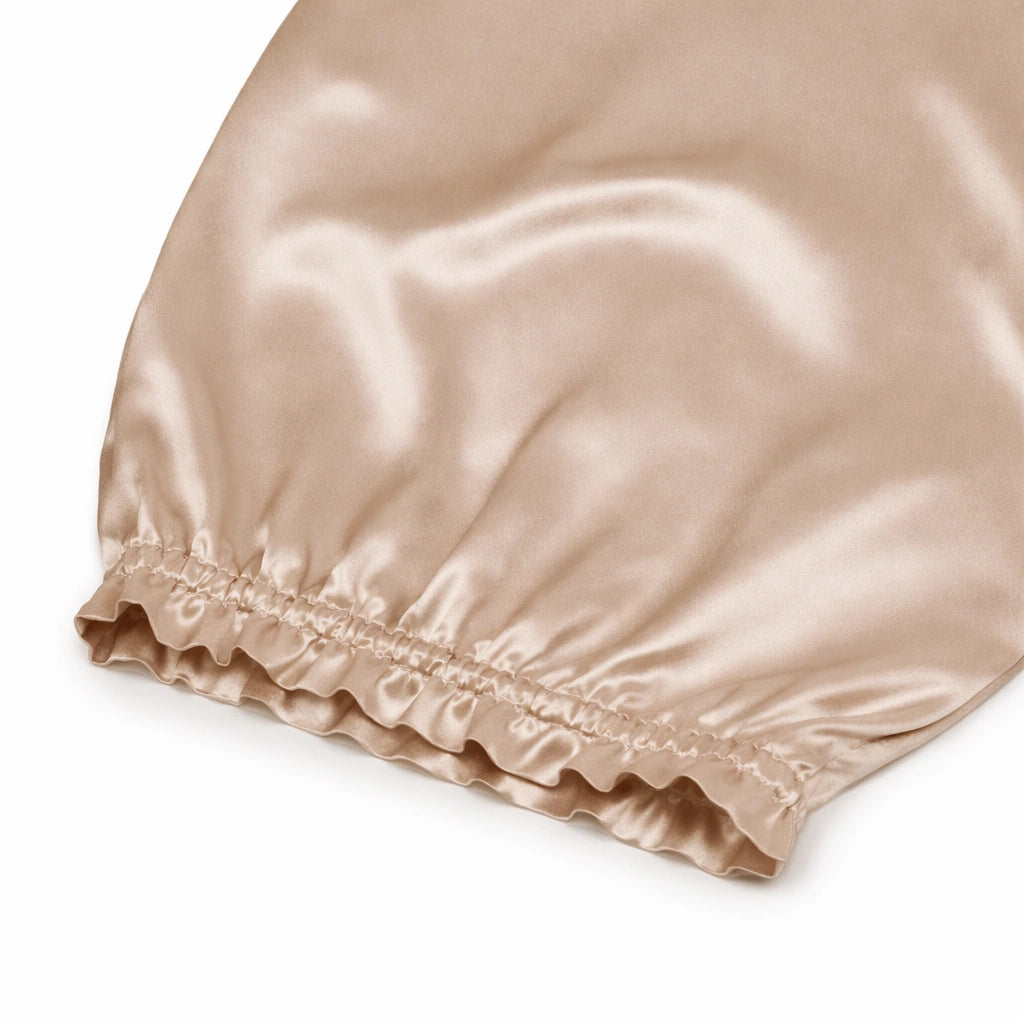 Bonnet de nuit en soie pour cheveux longs