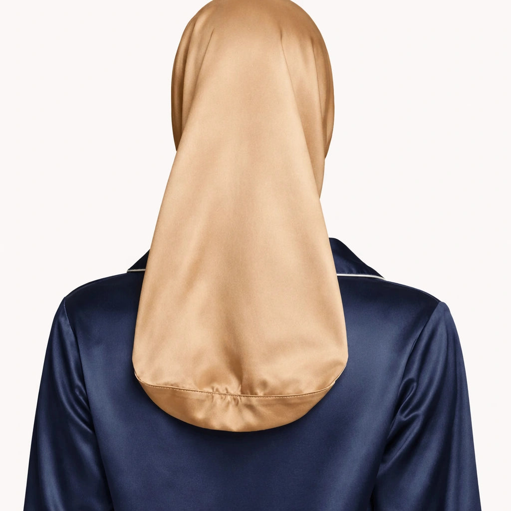 Bonnet de nuit en soie pour cheveux longs
