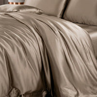 housse de couette en soie beige gris 