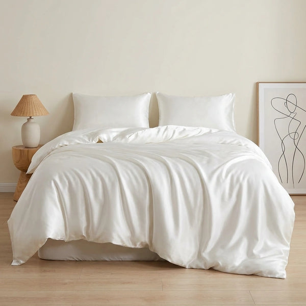 Housse de couette en soie de mûrier Blanc - Grade 6A OEKO-TEX