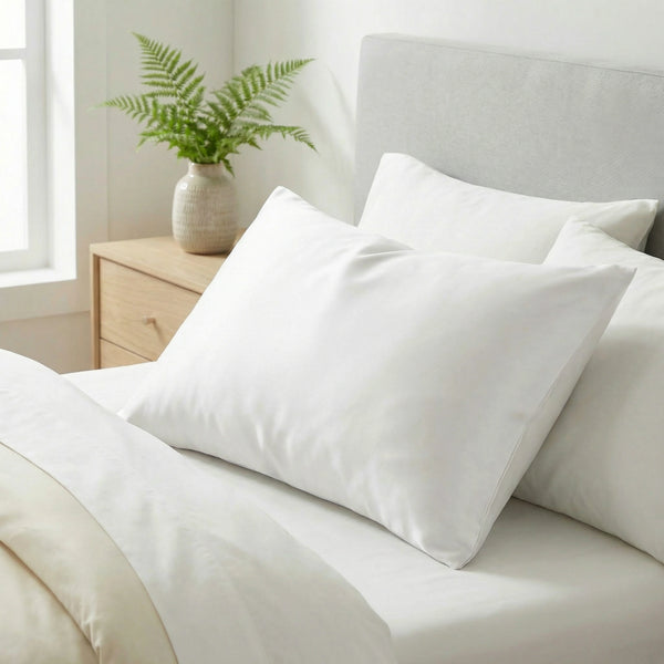 Taie d'oreiller en soie 19 Momme Blanc - Grade 6A OEKO-TEX