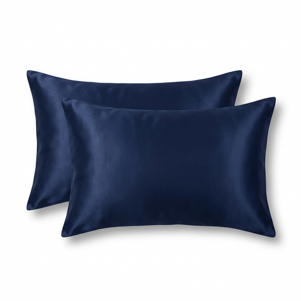 Taie d'oreiller en soie de mûrier 19 Momme — Bleu Marine