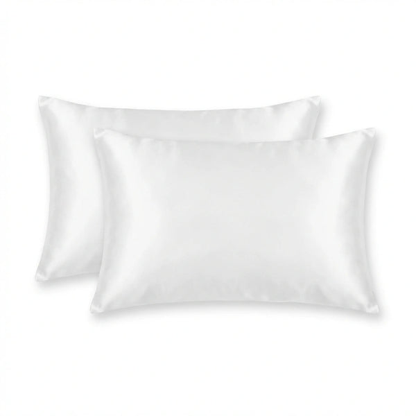Taie d'oreiller en soie de mûrier 19 Momme — Blanc