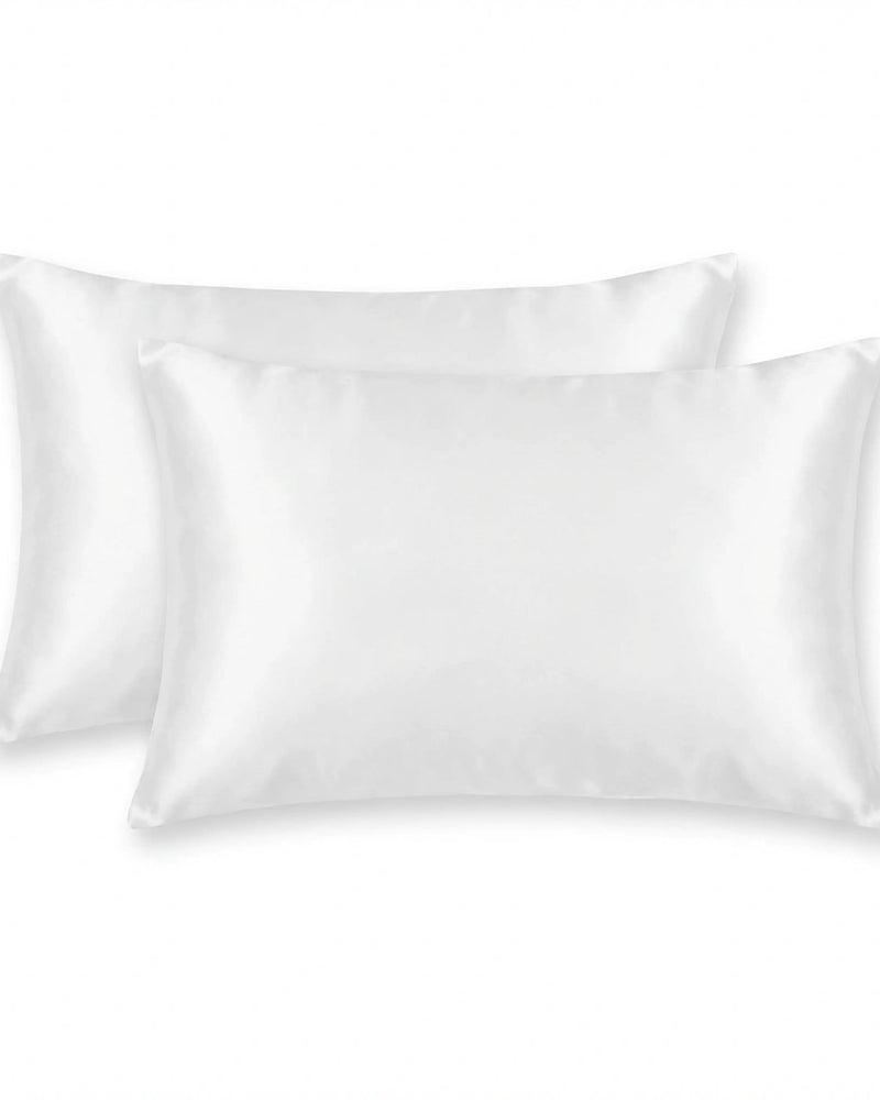 Taie d'oreiller en soie de mûrier 19 Momme — Blanc