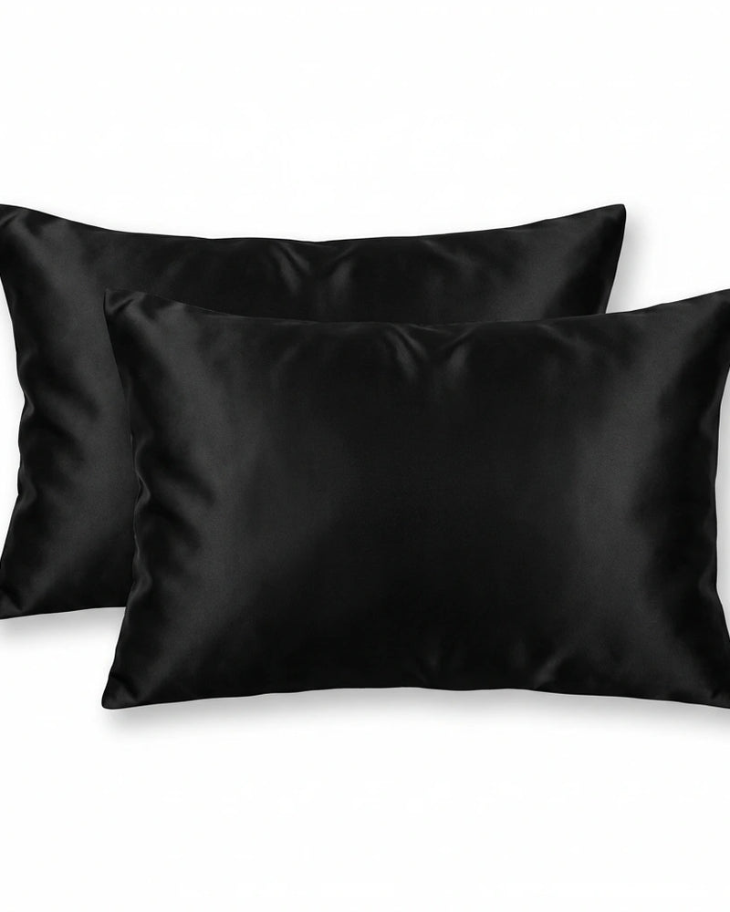 Taie d'oreiller en soie de mûrier 19 Momme — Noir