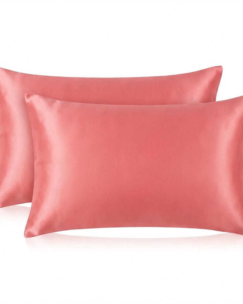 Taie d'oreiller en soie de mûrier 19 Momme — Corail